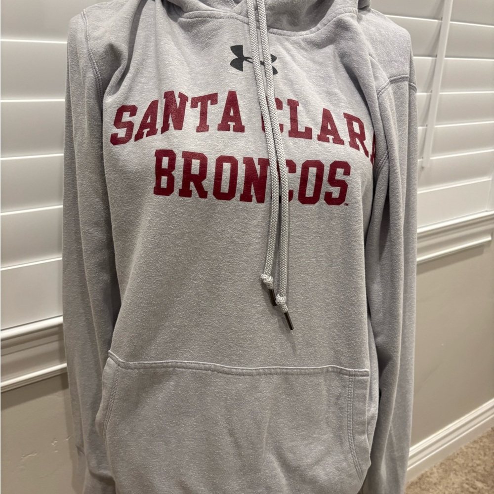 Under Armour Gray Hoodie with Maroon Santa Clara Broncos Logo